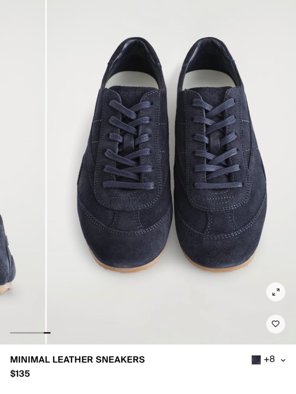 COS Navy Suede Lace-Up Sneakers
